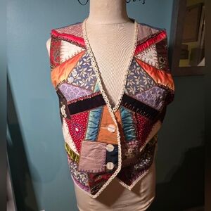 Festival Vibes Patchwork Quilted Multicolor Vest